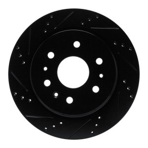Cadillac Escalade Brake Rotor (1) - Rear Left - R1 Concepts - Drilled & Slotted - Black - `19-`25